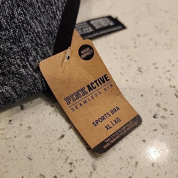 Victorias Secret Pink Active Sports Bra XL Gray Wireless Molded Cups NWT… - Picture 3 of 6